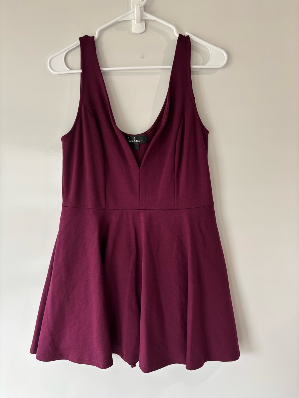 Lulu's Burgundy Sleeveless Scoop Neck Fit & Flare Mini Dress